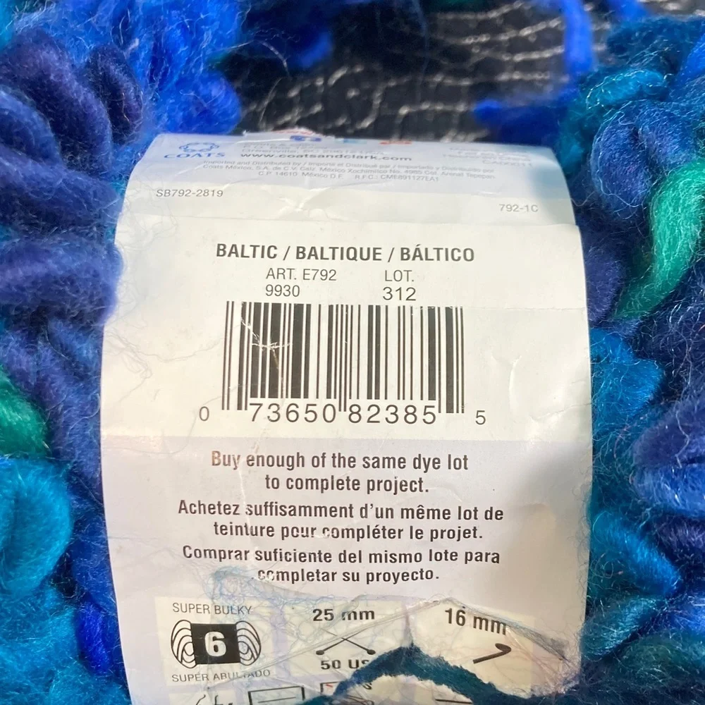 5for$10 1 NWT +1 Red Heart Boutique Swerve 81%Acrylic 17%Wool 2%Other Col:Baltic